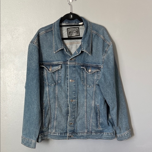 Levis Strauss Other - Levi Strauss Signature Classic Blue Denim Trucker Jean Jacket XXL